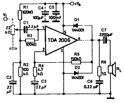 Tda2006 схема включения